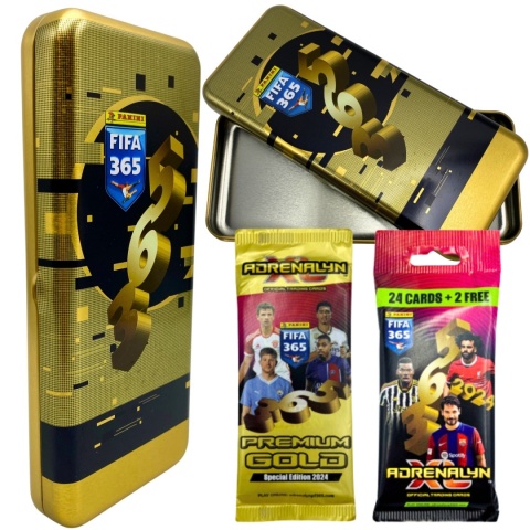 Puszka Premium GOLD - Panini FIFA 365 Adrenalyn XL 2024 Karty piłkarskie