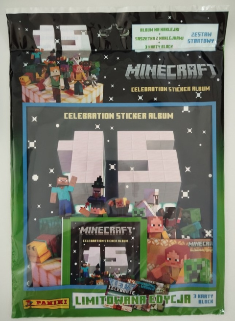 Zestaw Startowy z Albumem - Naklejki Panini Minecraft Celebration 15-lecie