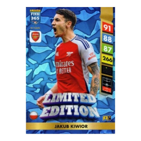 Jakub Kiwior Polska Arsenal Limited Edition Panini FIFA 365 Adrenalyn XL 2025