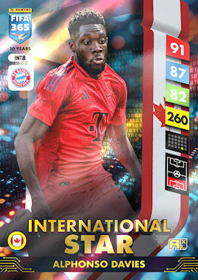 Alphonso Davies  International Star Panini Fifa 365 2025 Surprise Box Kalendarz Adwentowy