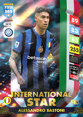 Alessandro Bastoni  International Star Panini Fifa 365 2025 Surprise Box Kalendarz Adwentowy