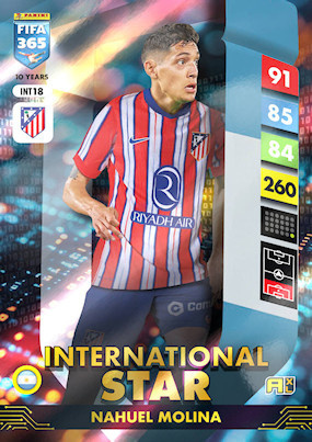 Nahuel Molina  International Star Panini Fifa 365 2025 Surprise Box Kalendarz Adwentowy