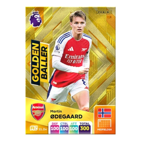 Golden Baller Martin Odegaard Panini Premier League Adrenalyn XL 2025 - Karty piłkarskie