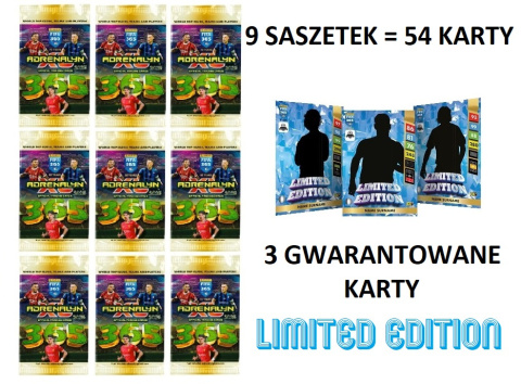 Zawartość Dużej Puszki Kolekcjonera Panini FIFA 365 2025 9 saszetek 3 LIMITED EDITION