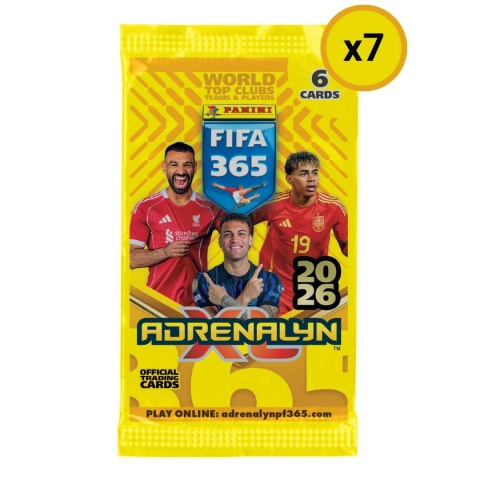 7 saszetek z kartami Panini FIFA 365 Adrenalyn XL 2026
