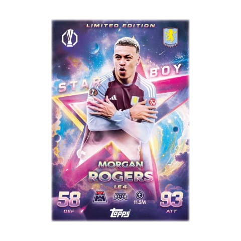 Morgan Rogers Star Boy Limited Edition Topps Match Attax 2025/26