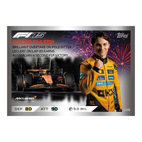 Oscar Piastri Topps Turbo Attax 2025