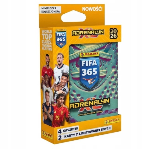 Mini puszka wzór 3 w kartoniku Panini FIFA 365 Adrenalyn XL 2026