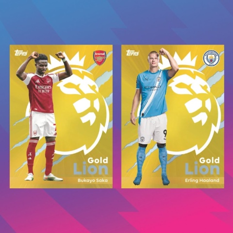 Topps Premier League 2026 Bukayo Saka Erling Haaland Gold Lion Topps Premier League 2026 Bukayo Saka Erling Haaland Gold Lion