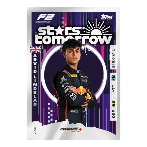 Stars Tomorrow Arvid Lindblad Topps Turbo Attax 2025