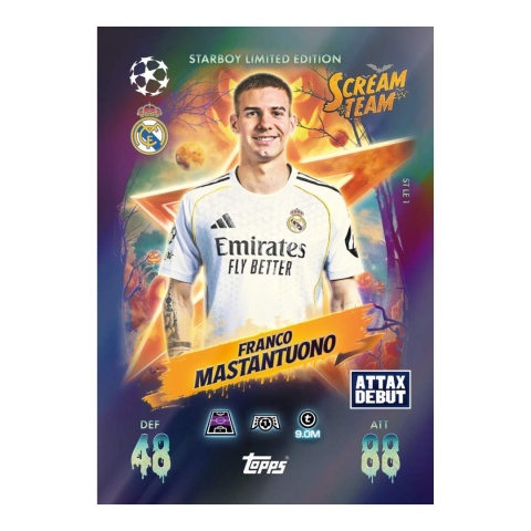 Franco Mastantuono Starboy Limited Edition Scream Team Topps Match Attax 2025/26