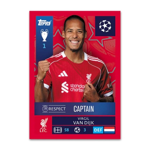 Naklejka Captain Virgil Van Dijk Topps Champions League 2025/2026