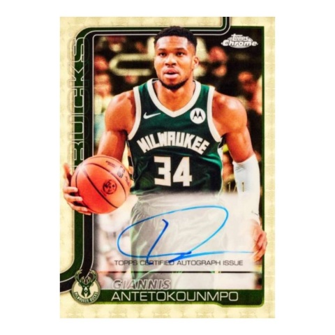 Giannis Antetokounmpo Autograf 1/1 Topps Chrome Basketball 2025/26