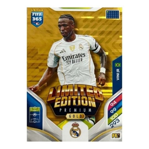 Vinicius Junior Premium Gold Limited Edition Panini FIFA 365 Adrenalyn XL 2026