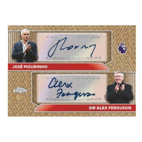 Dual autograf Jose Mourinho Sir Alex Ferguson Topps Chrome Premier League 2026