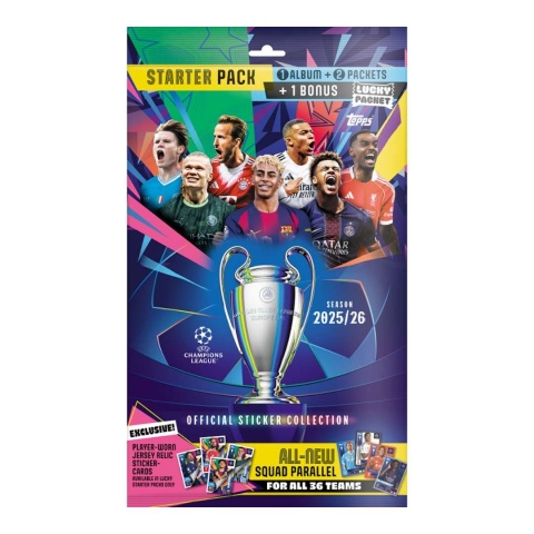 Zestaw startowy Topps Champions League 2025/2026 Naklejki piłkarskie
