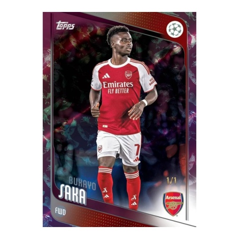 Bukayo Saka Birds Topps UEFA Club Competitions 2025/26