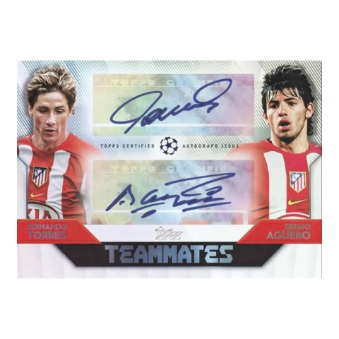 Sergio Aguero Fernando Torres dual autograf Topps UEFA Club Competitions 2025/26