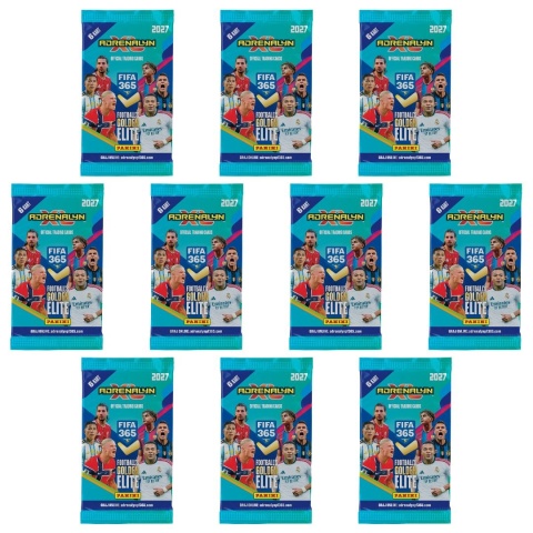 10 Saszetek z kartami piłkarskimi Panini FIFA 365 Adrenalyn XL 2027