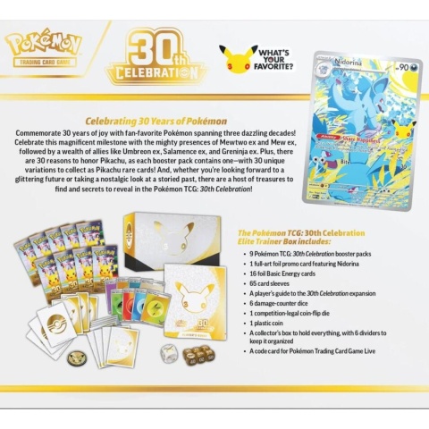 Zawartość Pokemon TCG 30th Celebration