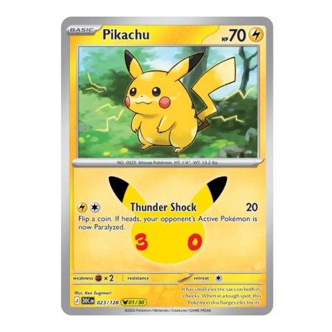 Pikachu Pokemon TCG 30th Celebration