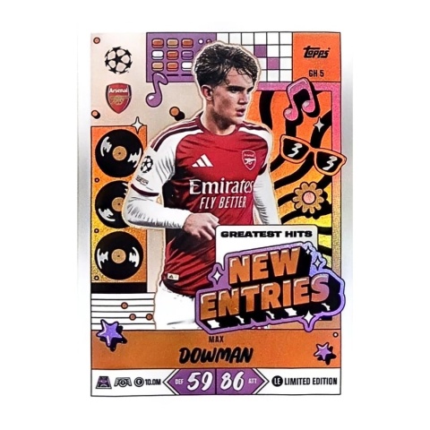 Max Dowman New Entries Limited Edition Topps Match Attax 2026/27