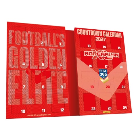 Kalendarz adwentowy otwarty w środku Panini FIFA 365 Adrenalyn XL 2027
