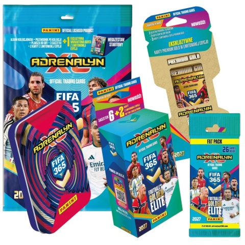 Panini FIFA 365 Adrenalyn XL 2027 Megazestaw Startowy + Blister Ekskluzywny + Mini Puszka + Blister Premium Gold + Fatpack