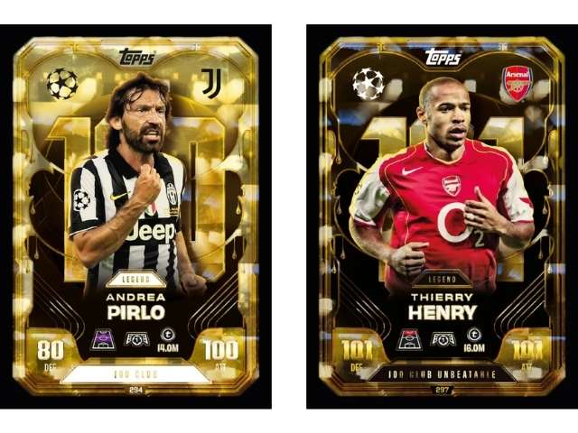100 Club Legend Andrea Pirlo Thierry Henry Topps Match Attax Extra 2026