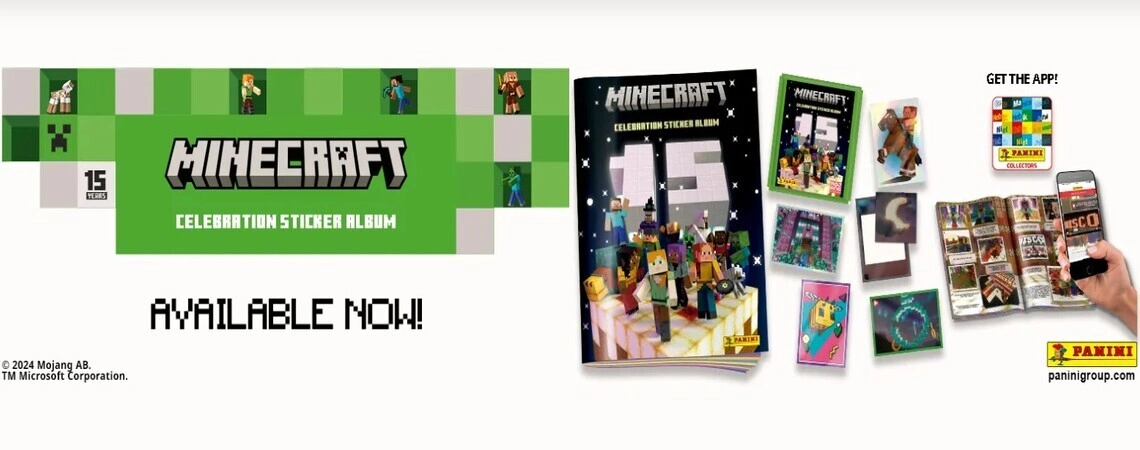 slider-panini-minecraft-15-lecie-celebration-sticker-collection-album